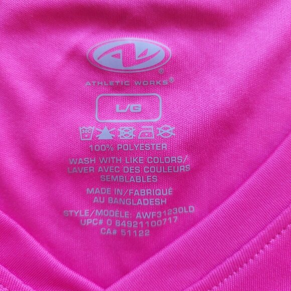 Long Sleeve Pink Athletic Top Size Large - Picture 2 of 2